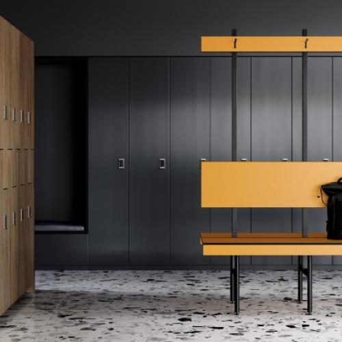 hpl compact laminate lockers and bench